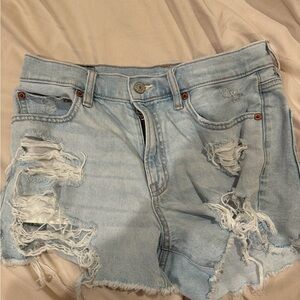 Distresses American eagle blue Jean shorts size 6 barely worn